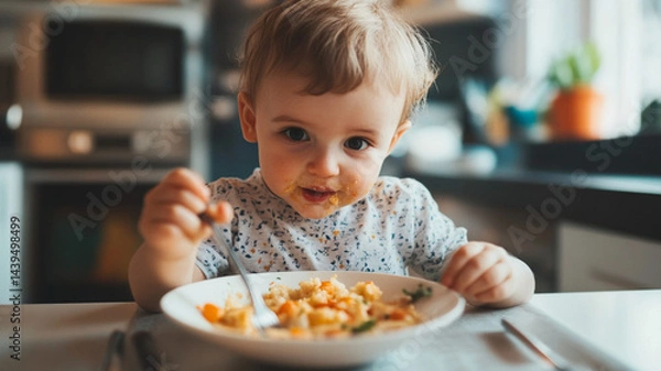 Obraz little boy eating