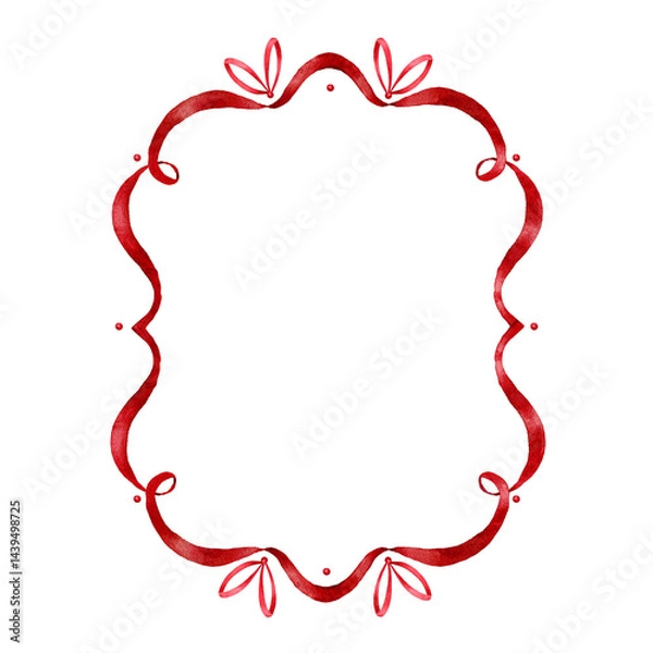 Obraz Ribbon Frame with red bows and Oriental Accents.