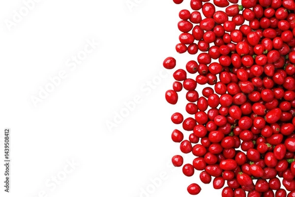 Fototapeta A pile of ripe coffee berries on a transparent background