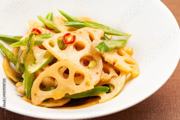 Obraz 日本の食　蓮根のきんぴら