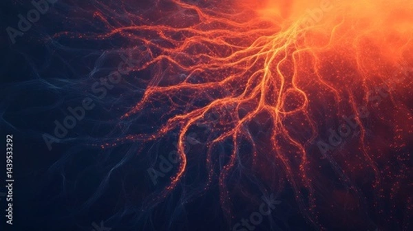 Fototapeta An abstract interpretation of the human nervous system, AI Generative.