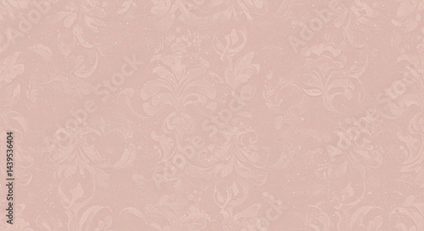 Fototapeta Subtle baroque pattern on pastel pink backdrop, elegant and vintage aesthetic