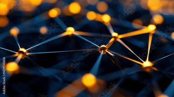 Fototapeta Network of glowing nodes