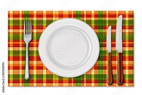 Obraz Table setting, autumnal plaid