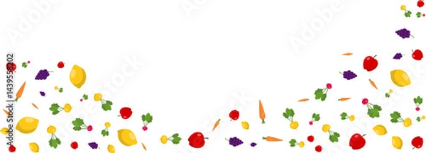 Obraz Vegetable & Fruit Pattern Border