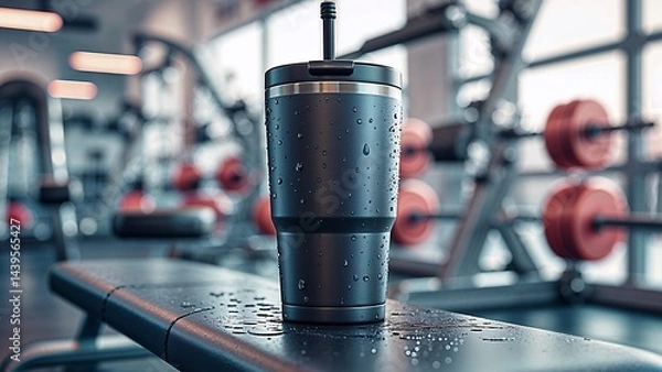 Fototapeta Matte Tumbler with Water Droplets on Gym Bench
A realistic mockup of a sweat-covered tumbler on a gym bench, with blurred background equipment. Targets athletic, sports, and hydration-centered campaig