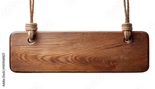 Obraz Rustic Wooden Sign with Rope Hangers
