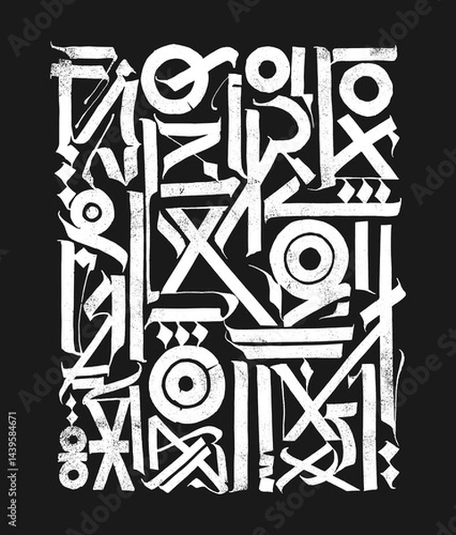 Fototapeta Grunge abstract pattern design composition. Vector graphics collage, perfect for poster art, digital prints, and modern visual projects. Vector illustration.
