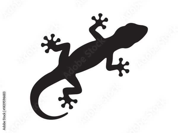 Fototapeta vector gecko tattoo isolated on withe background