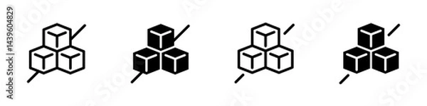Obraz No sugar added product vector icons. Sugar free. No sugar icons. EPS 10