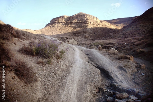 Fototapeta Mountains in the desert, aerial view. Turkmenistan, Iran border