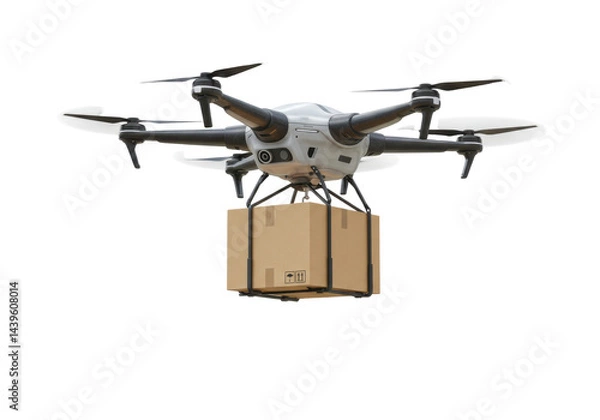 Obraz Drone carrying package delivery technology illustration