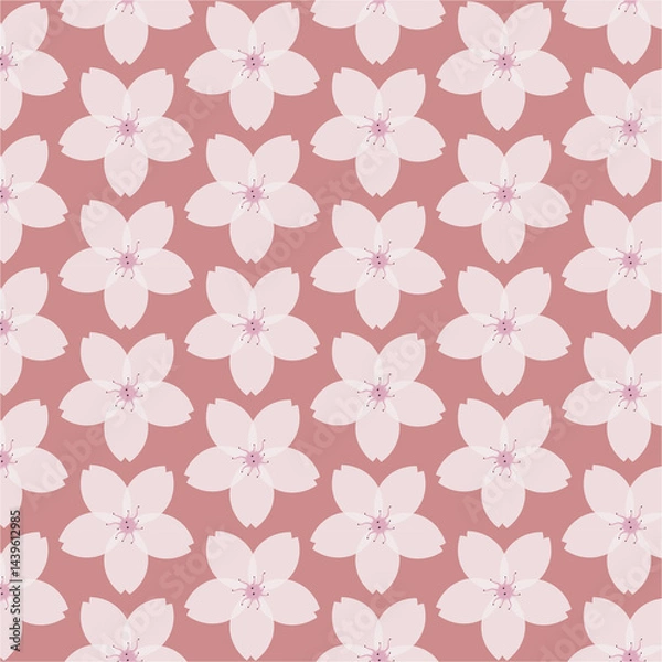 Obraz seamless flower pattern with pink background