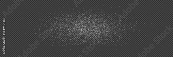 Fototapeta White oval trace of powder splashing on surface in perspective. Snow, sugar or salt texture. Sifted flour on table or countertop. Vector illustration