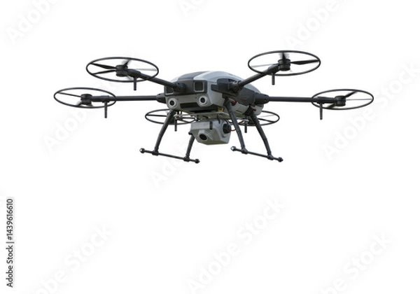 Obraz Modern drone against black background