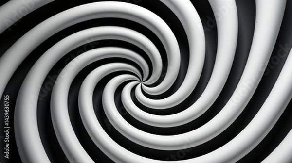 Fototapeta Abstract black and white spiral vortex