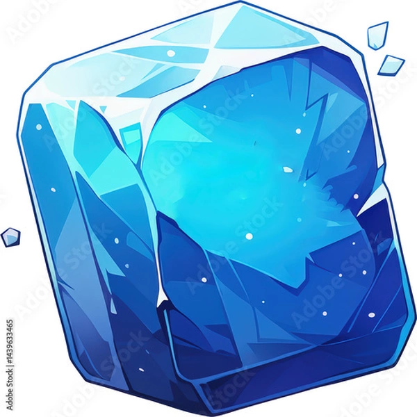 Fototapeta Bright icy crystal with sharp edges