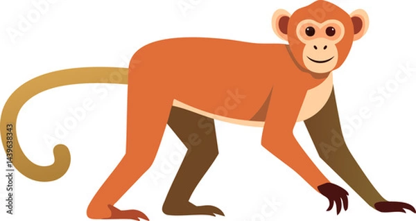 Fototapeta illustration of a cartoon monkey