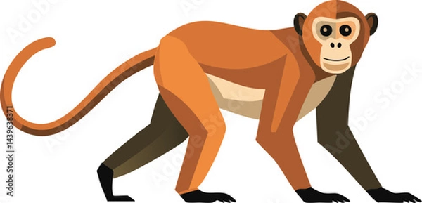 Fototapeta illustration of a cartoon monkey