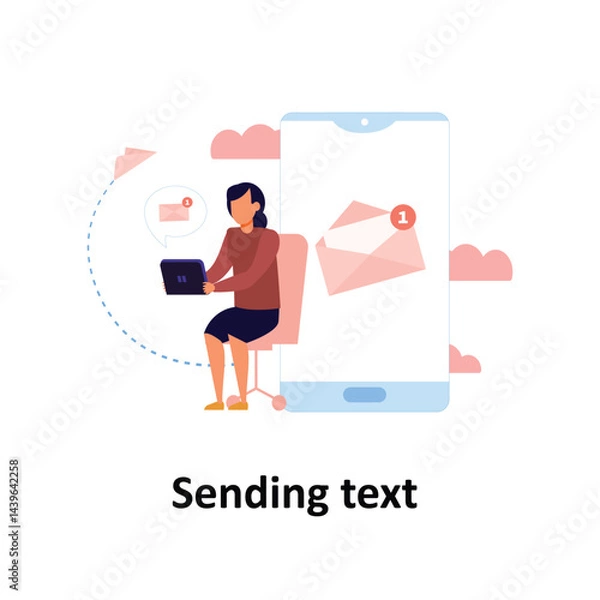 Fototapeta  Sending chat Vector illustration which can easily modify or edit