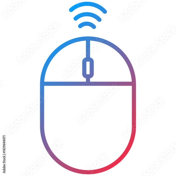 Fototapeta Wireless Mouse Line Icon Style