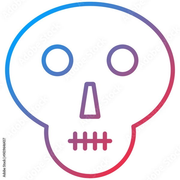 Obraz Skull Line Icon Style