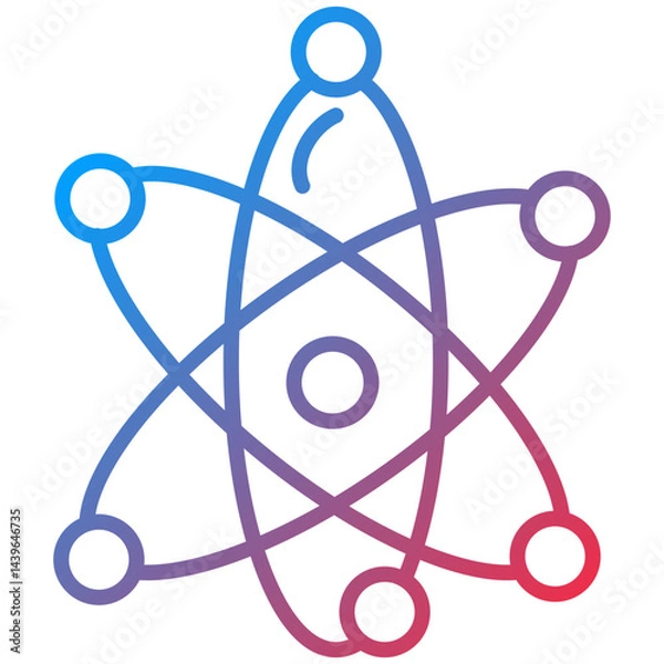 Obraz Atom Line Icon Style