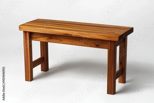 Fototapeta Wooden bench showcasing smooth finish and sturdy design in a minimalist style