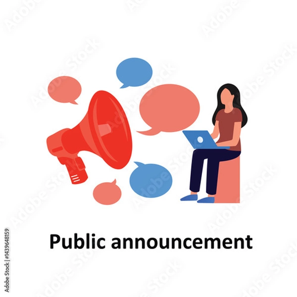 Fototapeta Public announcement Vector illustration which can easily modify or edit