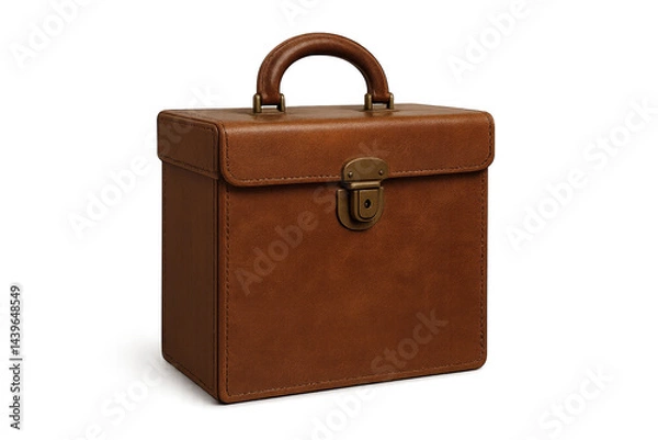 Obraz Elegant Brown Leather Briefcase for Professional Use and Travel