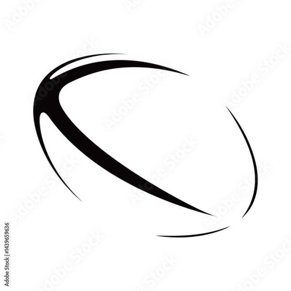 Fototapeta ラグビーボールのモノクロアイコンイラスト（ベクター・切り抜き）