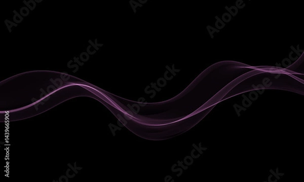 Obraz Abstract, flowing, transparent design element in the form of a wave. The wave moves in a curved smoky flow.