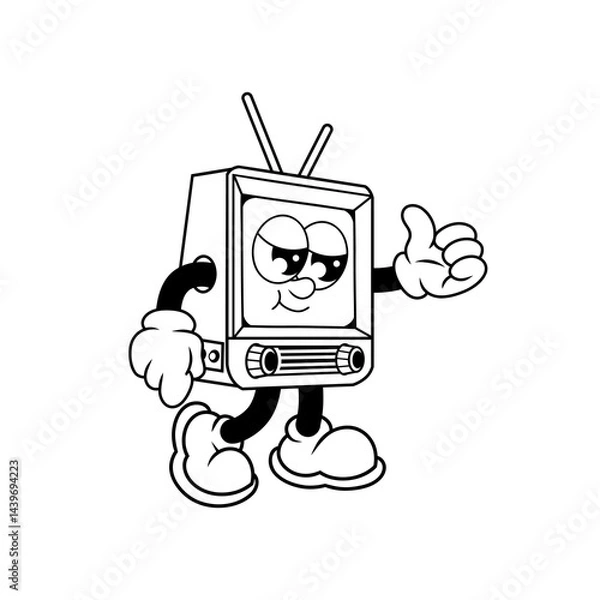 Fototapeta Retro character design from good television outline