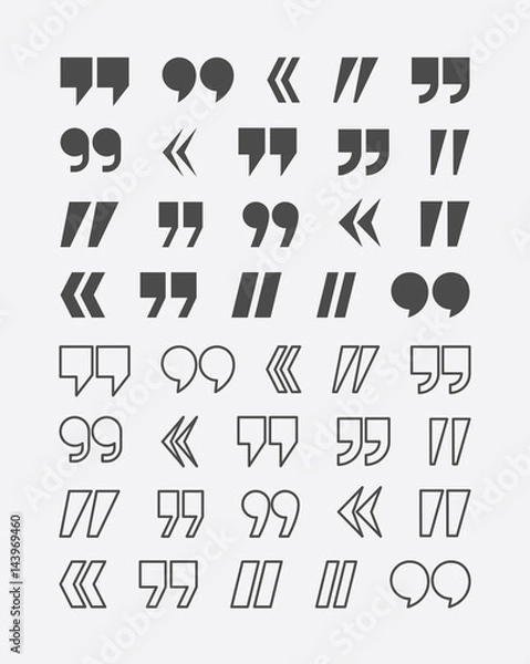 Obraz Quote marks vector abstract icon set