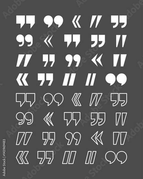 Obraz Quote marks vector abstract icon set