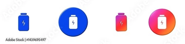 Fototapeta battery charging vertical phosphor 3D icon