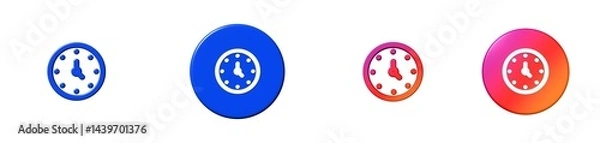 Fototapeta clock office 3D icon