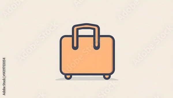 Fototapeta A simple vector illustration of a travel suitcase for transportation