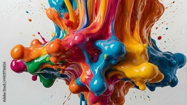Fototapeta Explosive Burst of Multicolored Paint