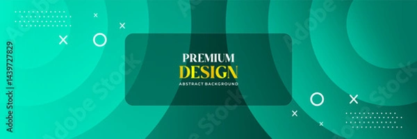 Fototapeta Elegant Premium Green Abstract Background with Soft Circular Waves
