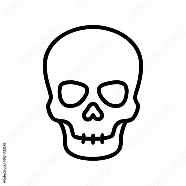 Fototapeta Simple Skull Outline Drawing
