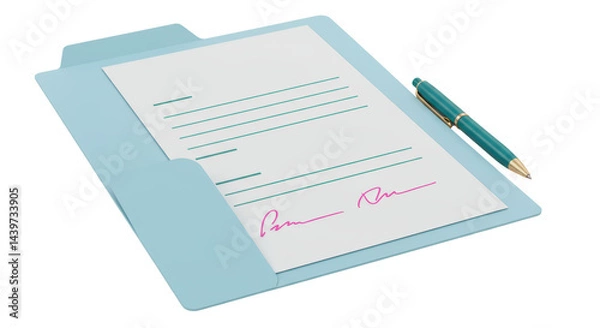Fototapeta Isolated File Folder with Documents