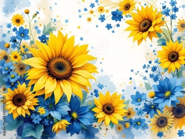 Obraz Abstract seamless background graphics with Ukrainian floral motives