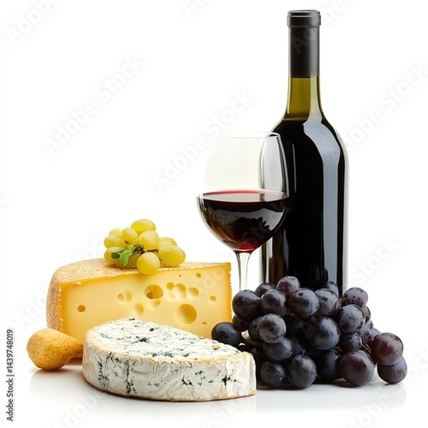 Fototapeta cheese and wine