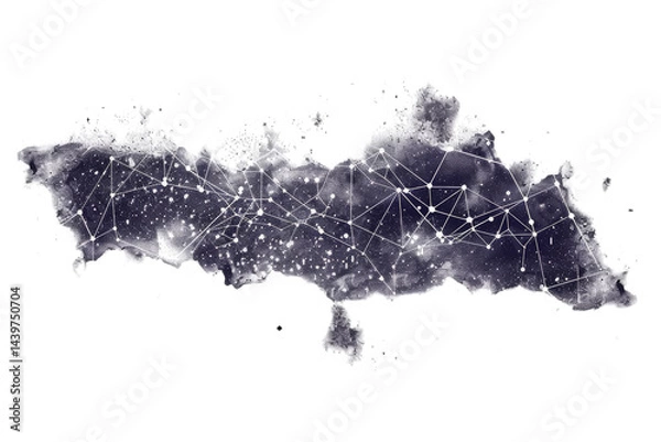Fototapeta Personalized Constellation Map Image Isolated On White Background