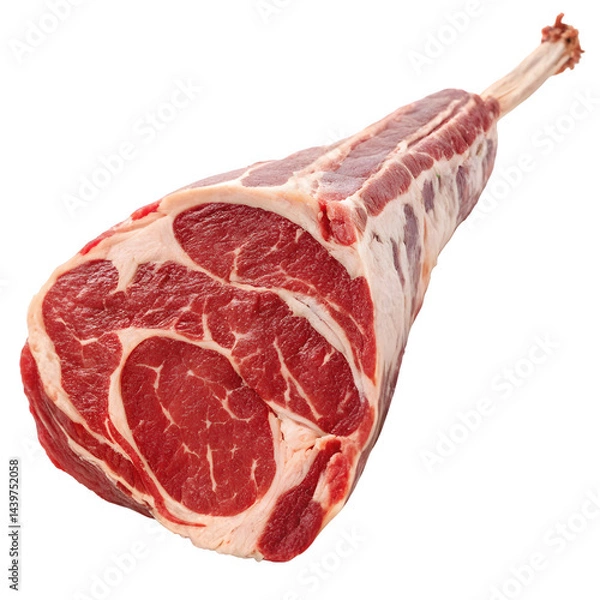 Fototapeta Raw Ribeye Steak with Bone Isolated - Prime Beef Cut