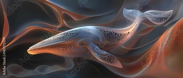 Obraz Abstract Whale in Flowing Fabric