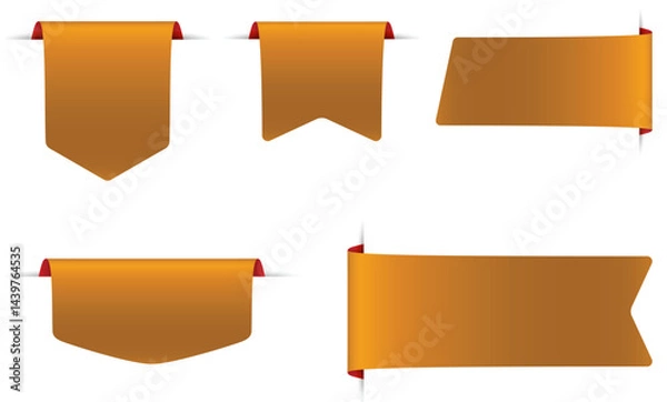 Obraz Collection of Yellow Ribbon-Style Elements for Web and Print