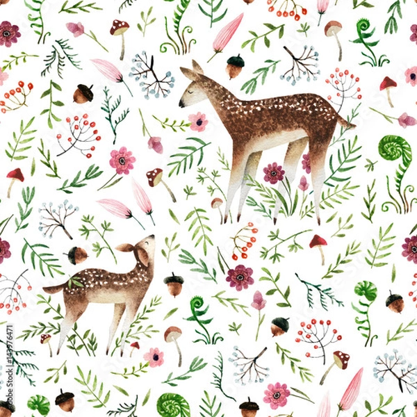 Fototapeta Watercolor seamless pattern