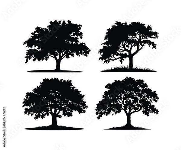 Fototapeta Elm Tree Silhouette EPS Illustration